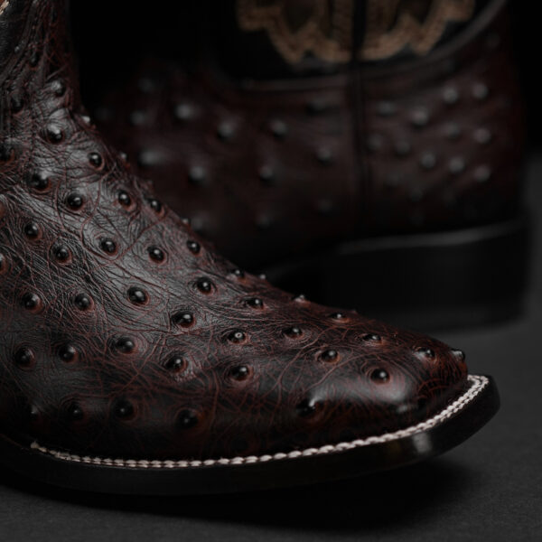Brown Ostrich – Square Toe - Image 3