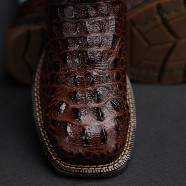 Brown Caiman Neck Steel Toe – Square Toe - Image 2