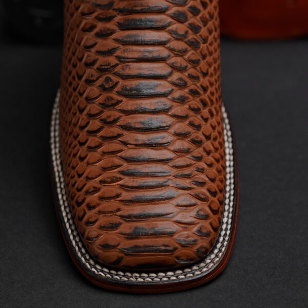 Cognac Python – Square Toe - Alfa Western WearAlfa Western Wear