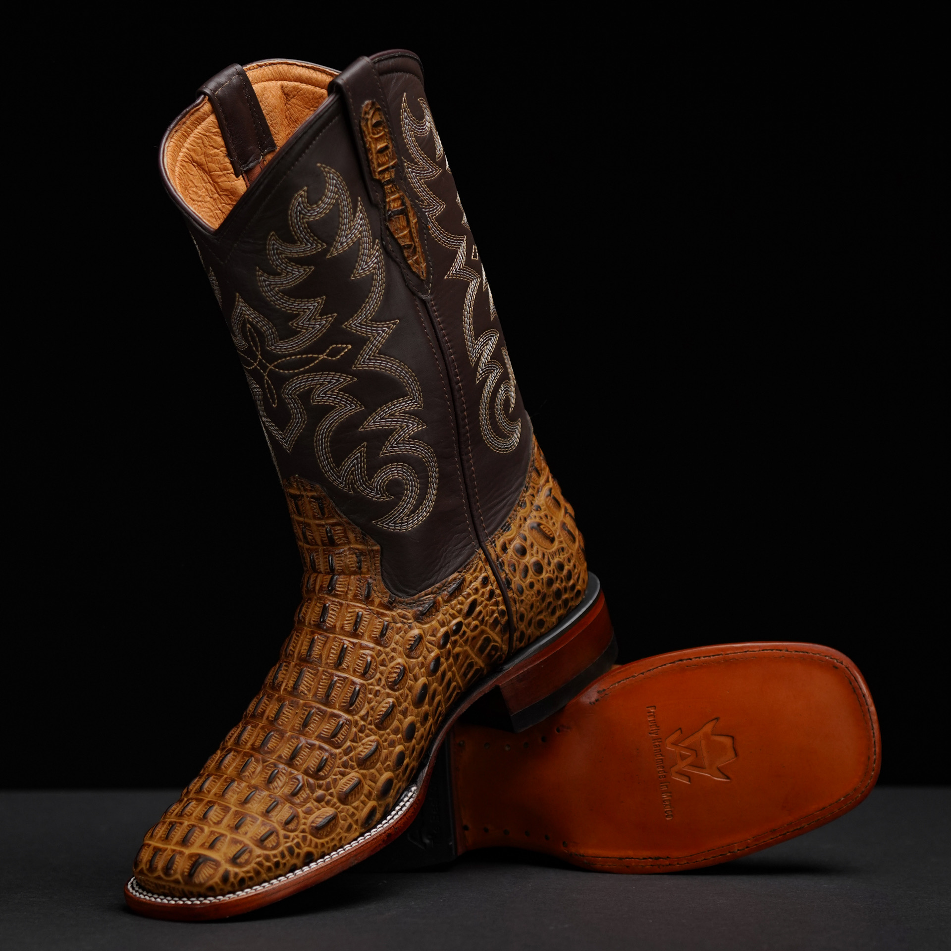 Honey Caiman Horn Back– Square Toe - Image 2