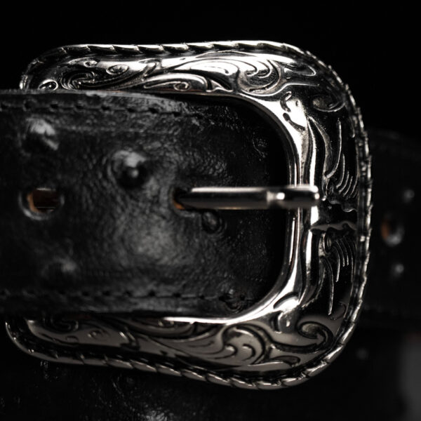 Black Ostrich Belt - Image 2