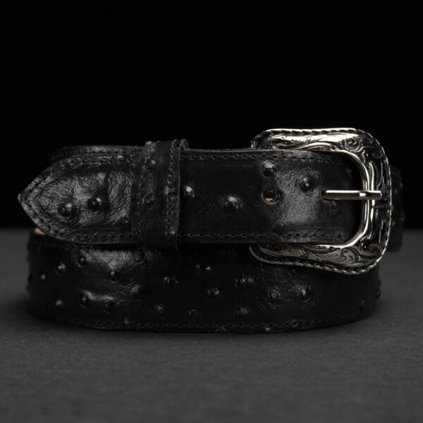 Black Ostrich Belt