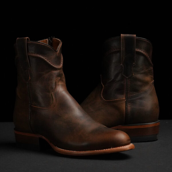 Brown Cowhide - Round Toe