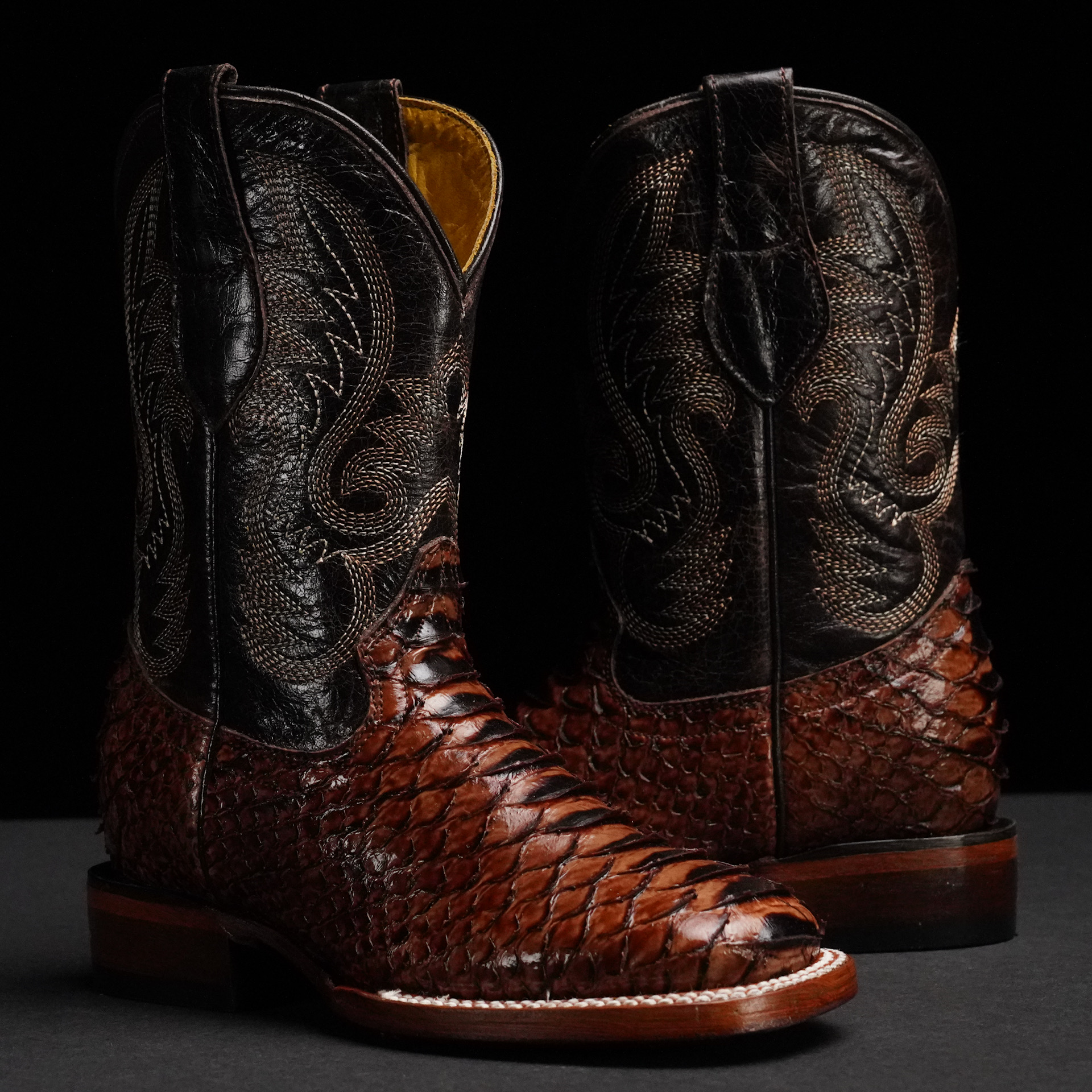 Cognac Python - Square Toe - Alfa Western WearAlfa Western Wear