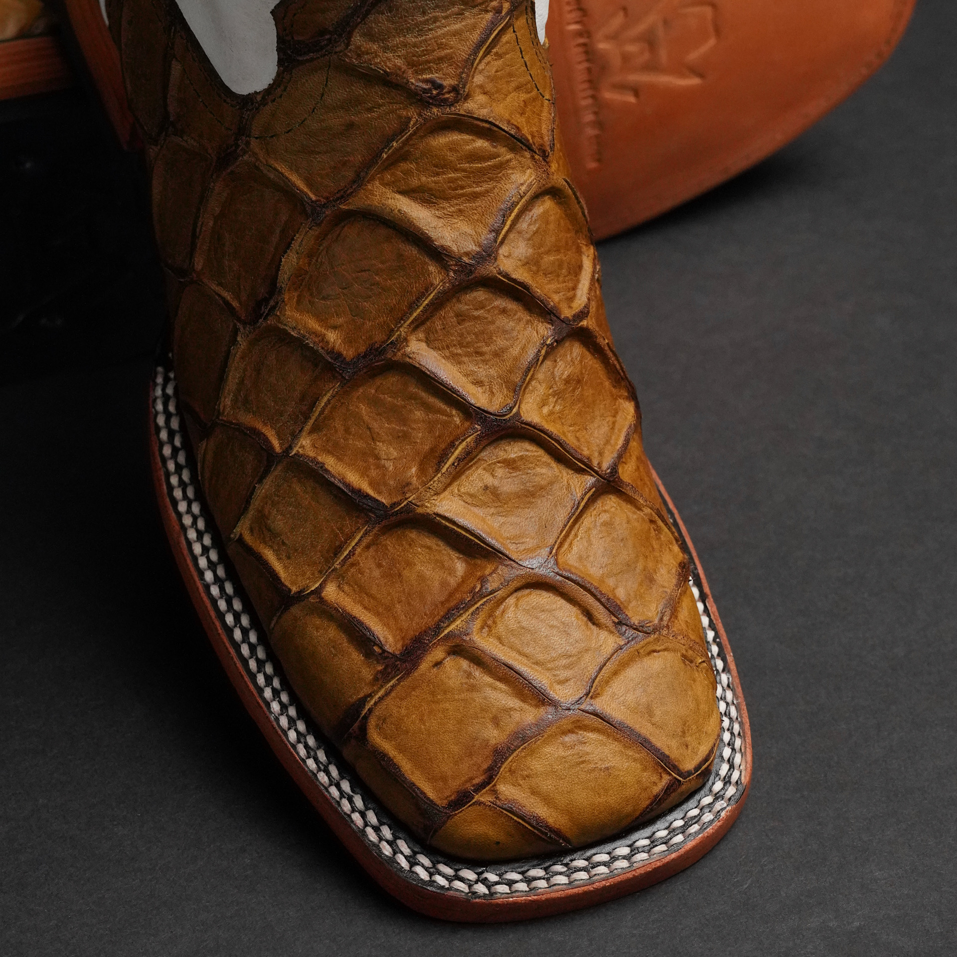 Matte Honey Fish Scale – Square Toe – Alfa Western Wear