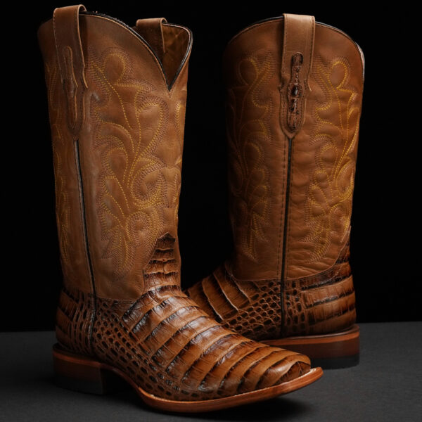 Honey Caiman Belly – Square Toe