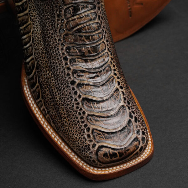 Natural Brown Ostrich Leg – Square Toe - Image 2