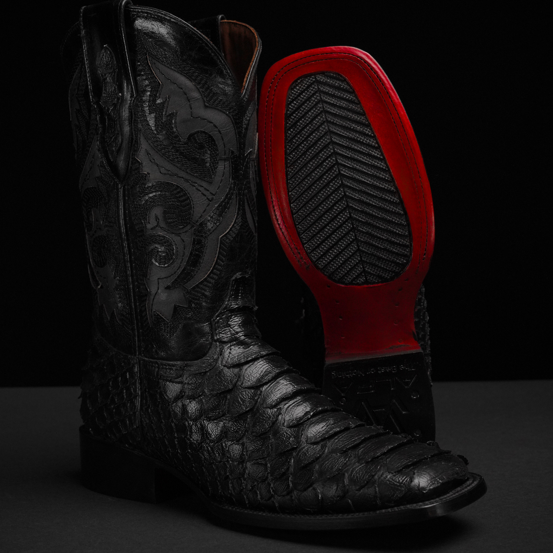 Black Giant Python – Square Toe – Alfa Western Wear