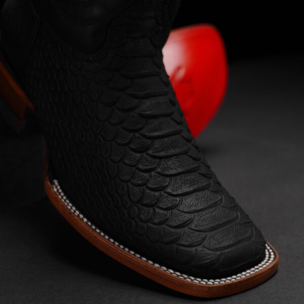 Matte Black Python - Square Toe - Image 2