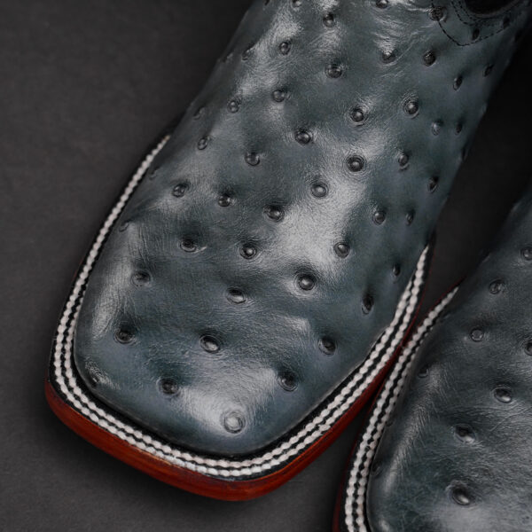 Gray Ostrich – Square Toe - Image 2
