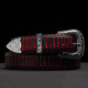 Black/Red Python Belt