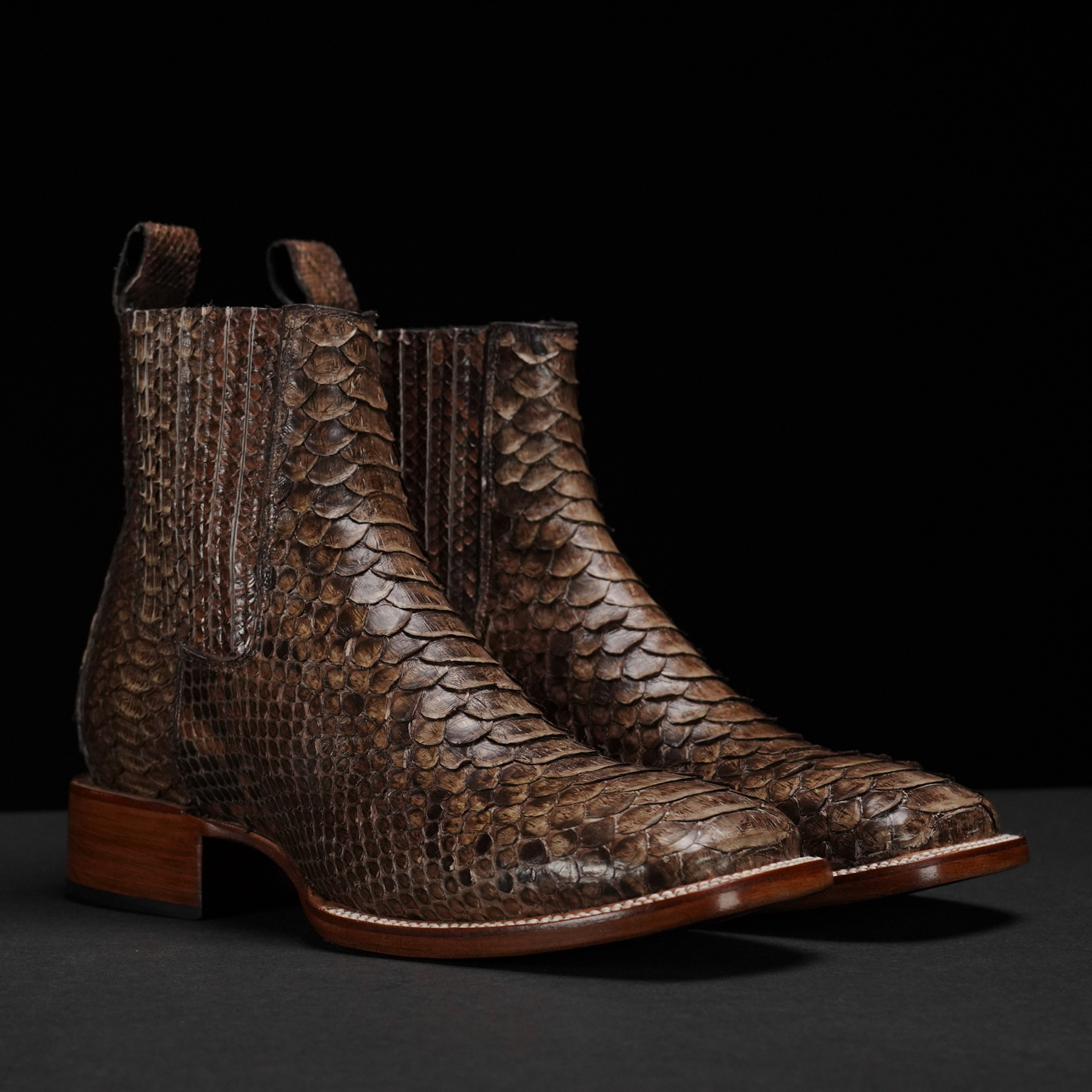Genuine Brown Python – Square Toe - Alfa Western WearAlfa Western Wear