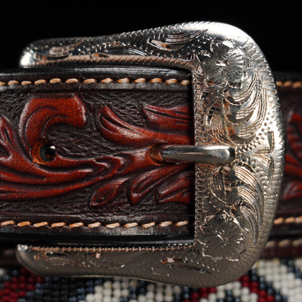 Hand Tooled & Beading - Twisted X Belt - Image 4