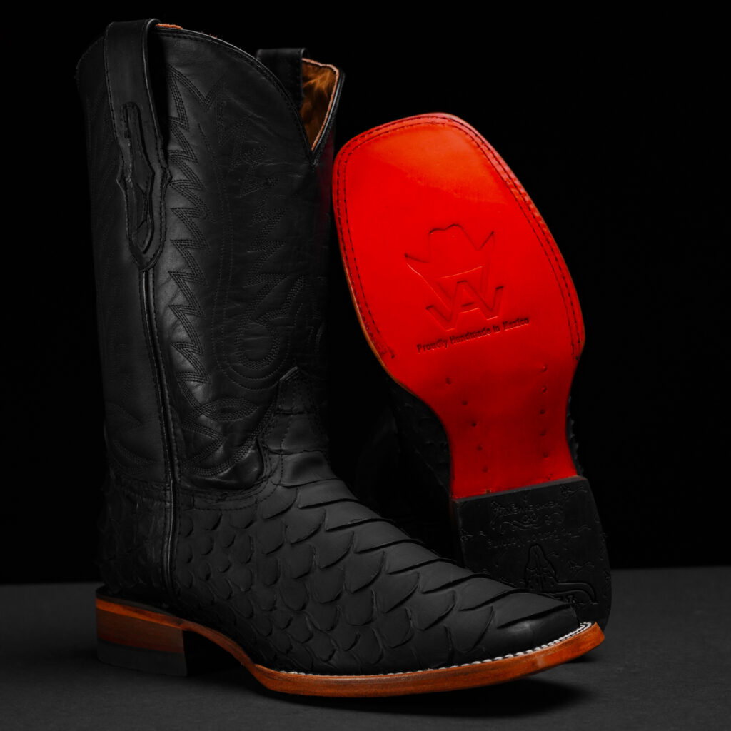 Matte Black Giant Python - Square Toe - Alfa Western WearAlfa Western Wear