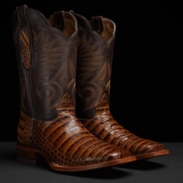 Honey Caiman Belly – Square Toe