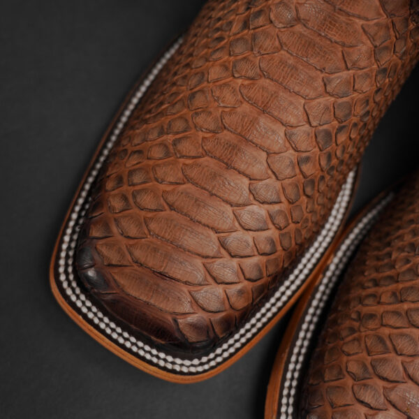 Genuine Brown Python – Square Toe - Image 2