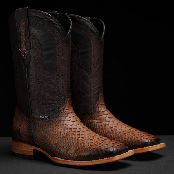 Genuine Brown Python – Square Toe