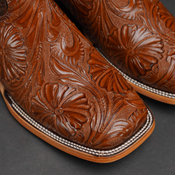 Brown Hand Tooled – Square Toe - Image 2