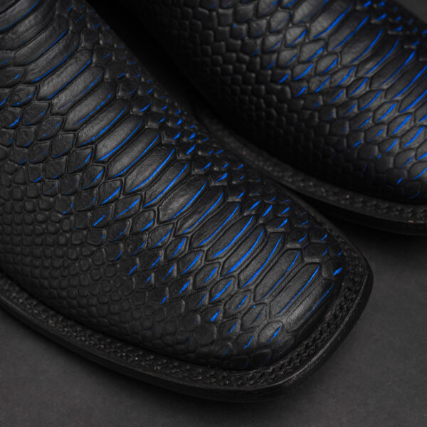 Black/Blue Python – Square Toe - Image 2