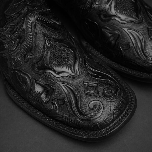 Black Hand Tooled – Square Toe - Image 2
