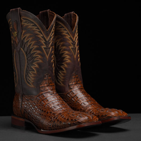 Brown Caiman Neck- Square Toe