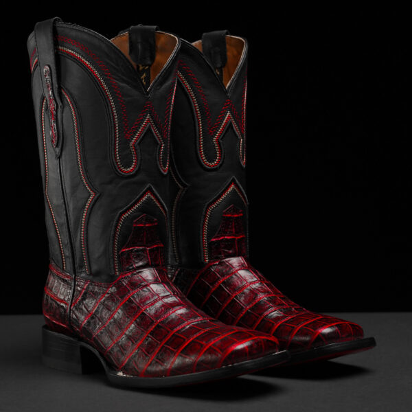 Black Cherry Alligator Belly - Square Toe