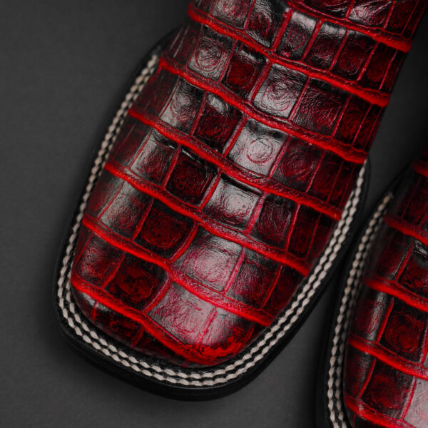 Black Cherry Alligator Belly - Square Toe - Image 2