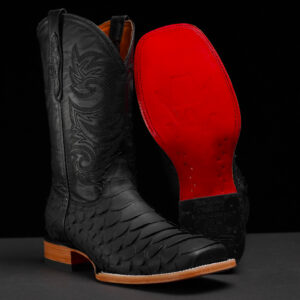 Matte Black Giant Python - Square Toe