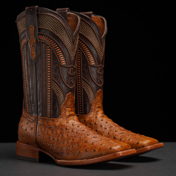 Honey Ostrich – Square Toe