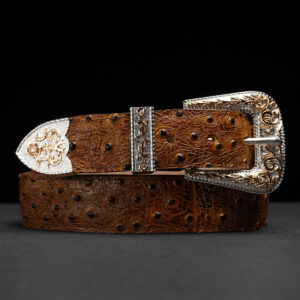 Honey Ostrich Belt