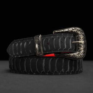 Black/Gray Python Belt