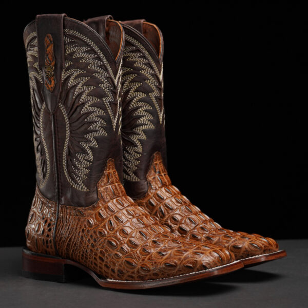 Honey Caiman Horn Back – Square Toe