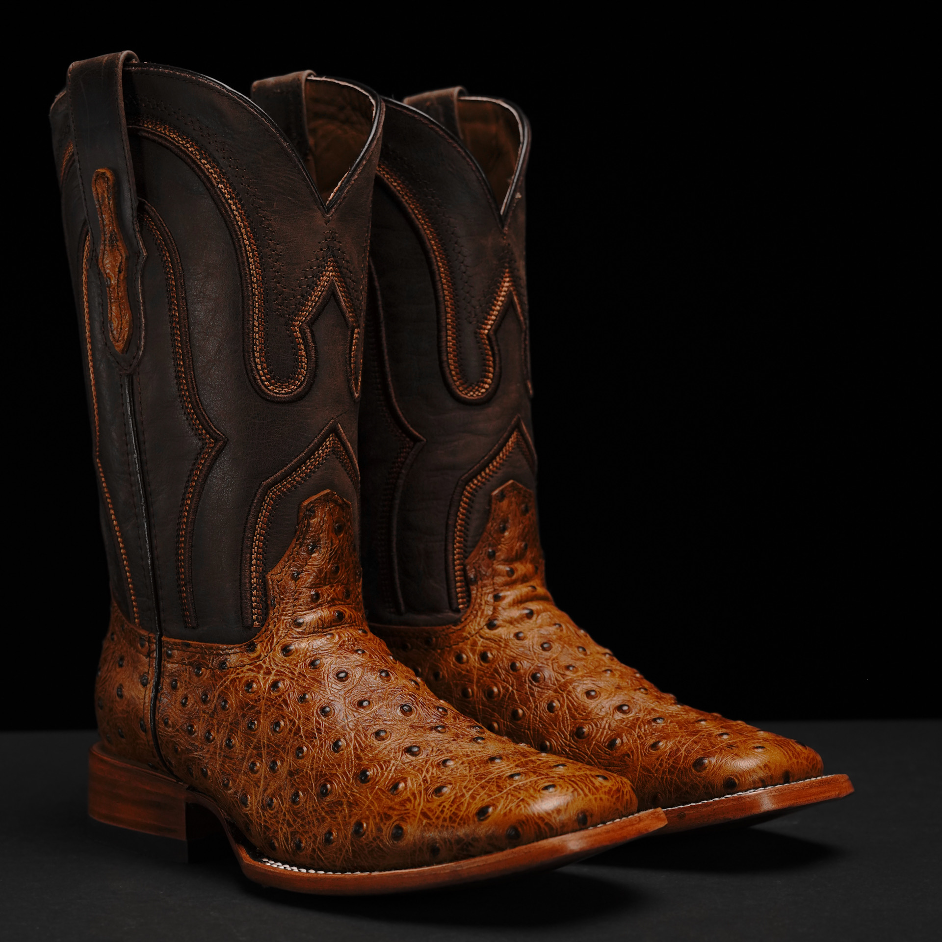 Honey Ostrich – Square Toe