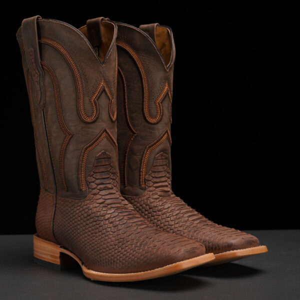 Matte Brown Python - Square Toe