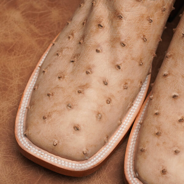 Custom Genuine Full Quill Tan Ostrich - Square Toe - Image 2
