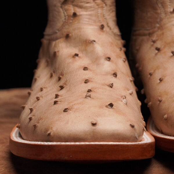 Custom Genuine Full Quill Tan Ostrich - Square Toe - Image 3