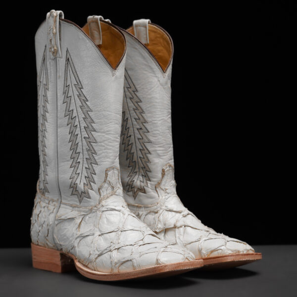 Genuine White Pirarucu - Square Toe (Made In USA)