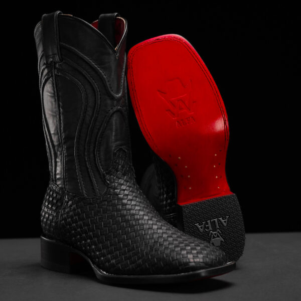 Black Basketweave – Square Toe