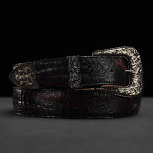 Genuine Black Cherry Caiman Belt