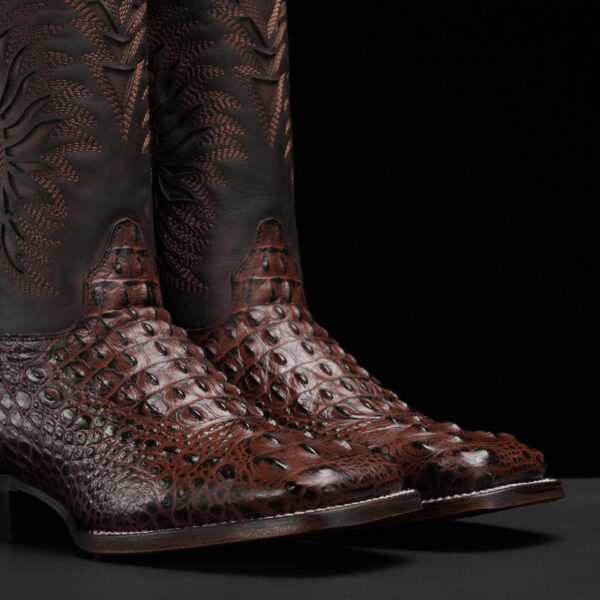 Brown Caiman Neck - Square Toe - Image 4