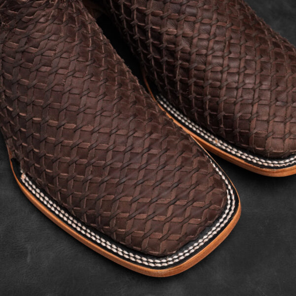 Brown Basketweave – Square Toe - Image 2