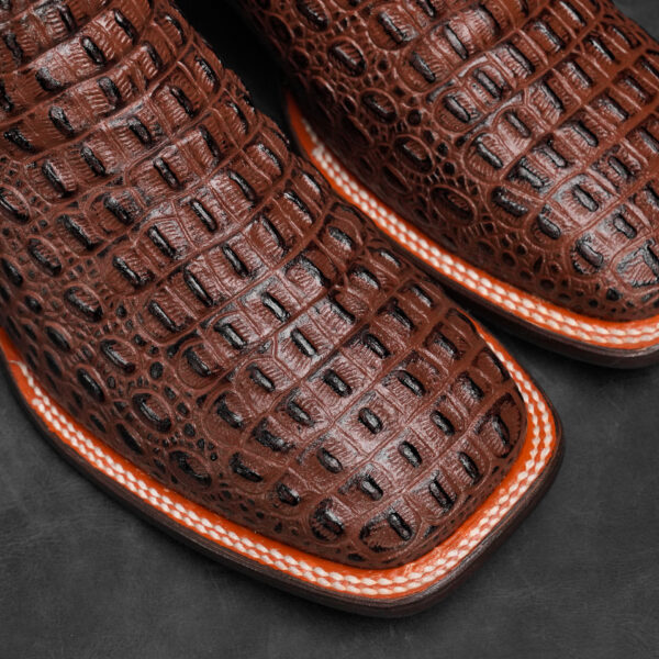 Brown Caiman Horn Back - Square Toe - Image 3