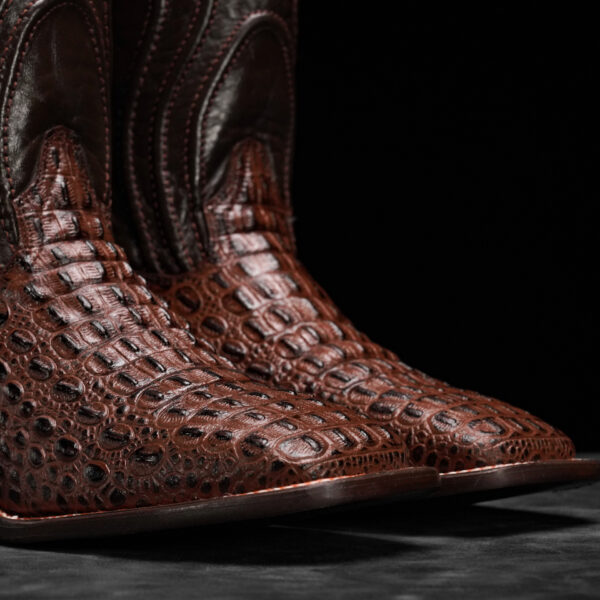 Brown Caiman Horn Back - Square Toe - Image 2