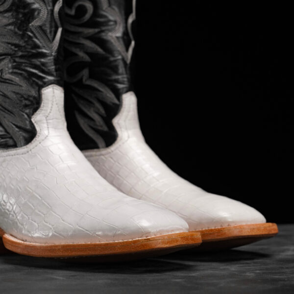 Genuine White Caiman Belly - Square Toe (Made In USA) - Image 4