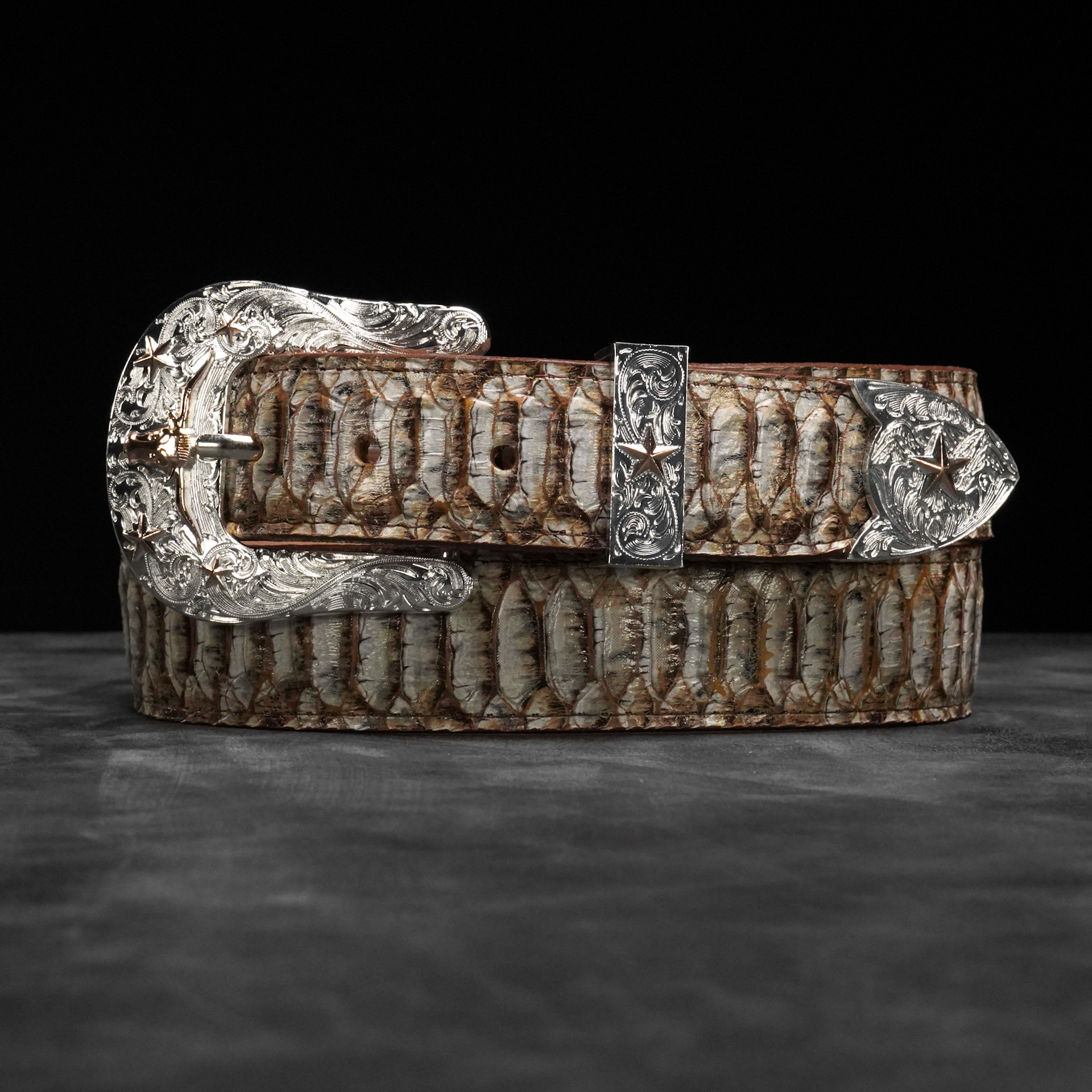 Rustic Natural Python Belt