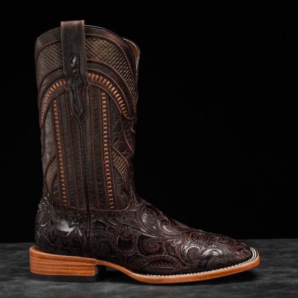 Brown Alfa Hand Tooled – Square Toe - Image 2