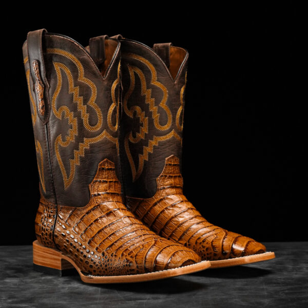 Honey Caiman Belly – Square Toe