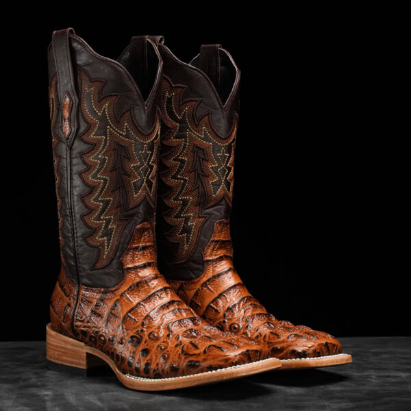 Cognac Caiman Neck - Square Toe