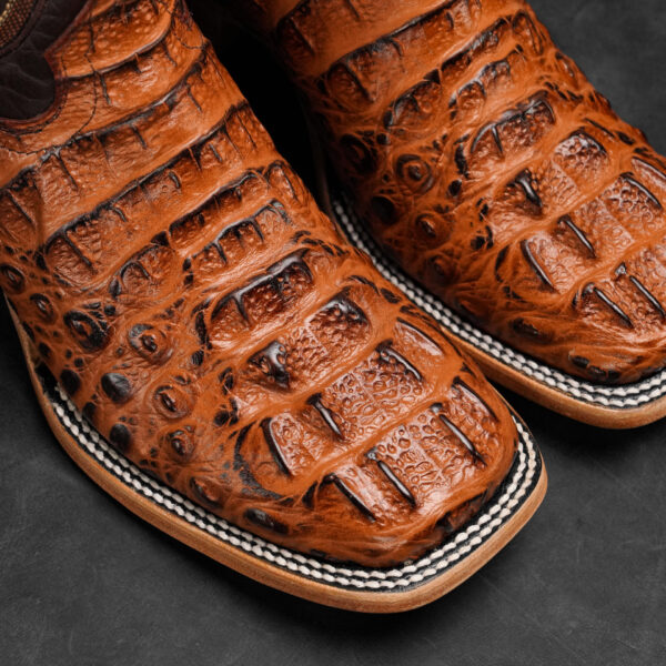 Cognac Caiman Neck - Square Toe - Image 3