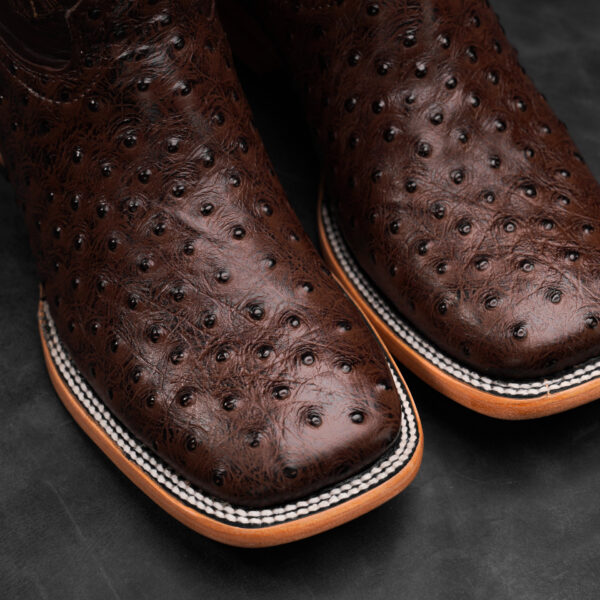 Brown Ostrich – Square Toe - Image 3